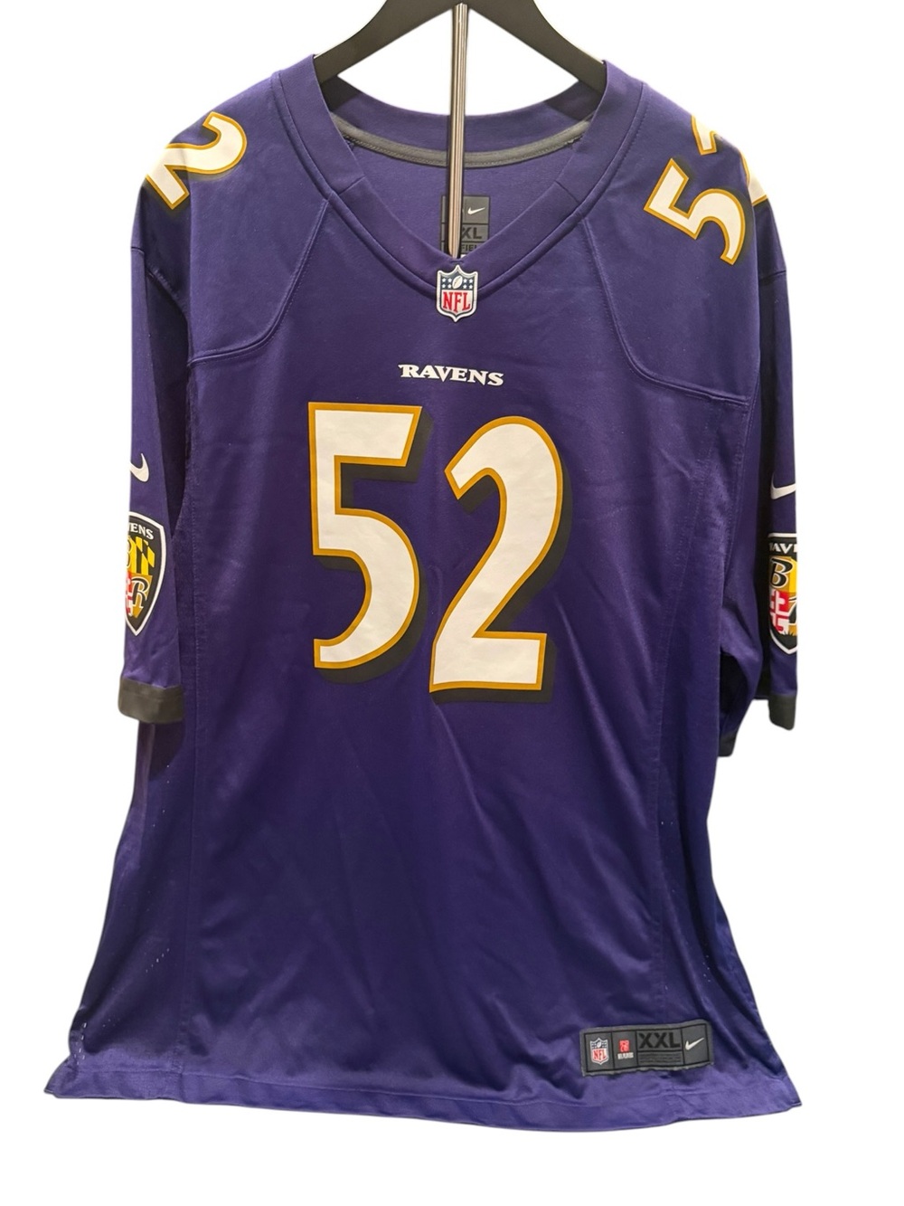 Ray Lewis Nike Purple Baltimore Ravens #52 Jersey with White and Gold Accents